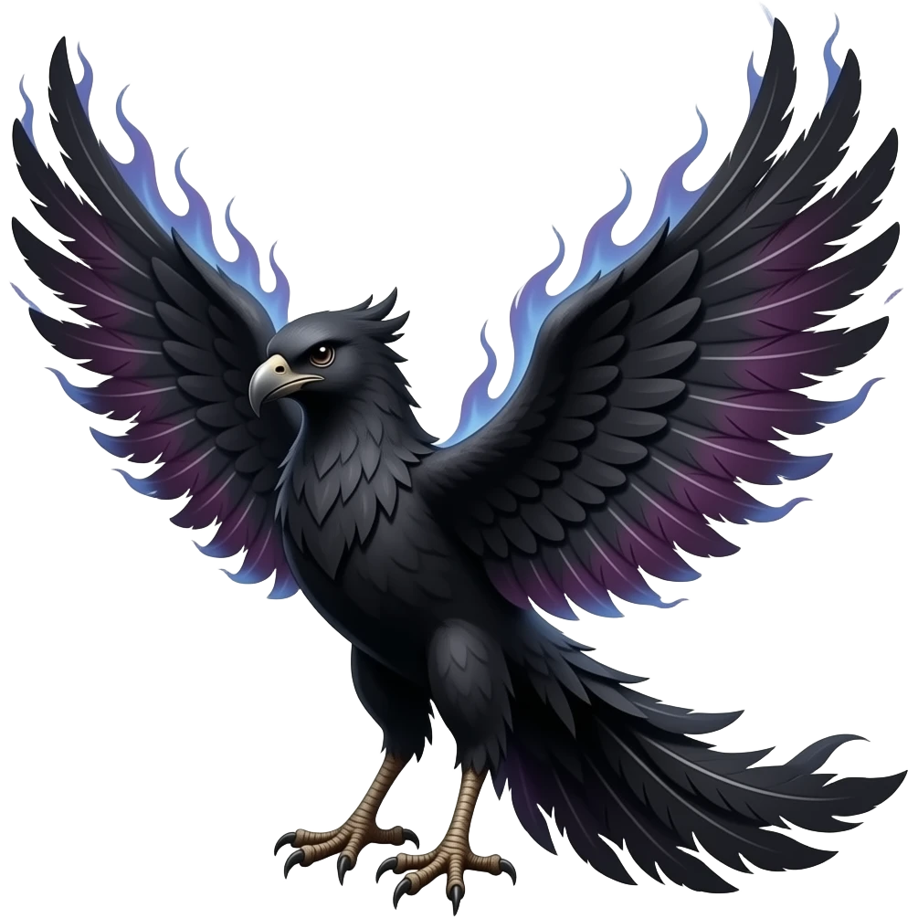 Small emoji Black phoenix With dark flammes emoji