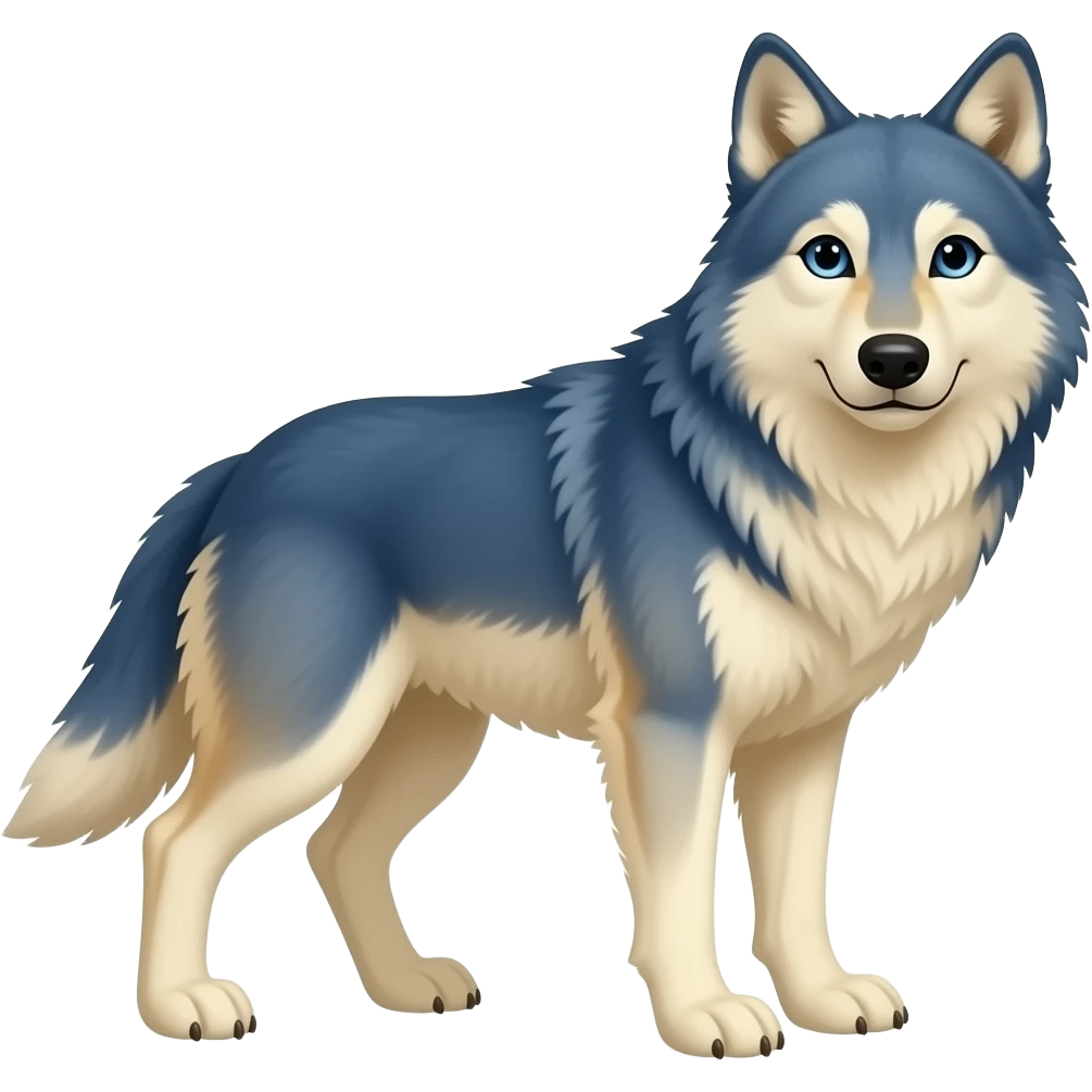 wolf yellow and blue emoji