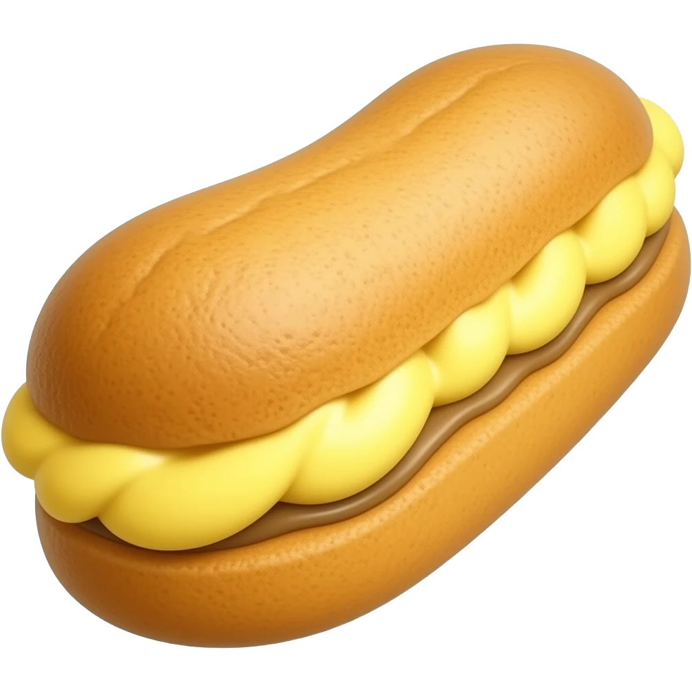 Эклер с  кремом жёлтого цвета emoji