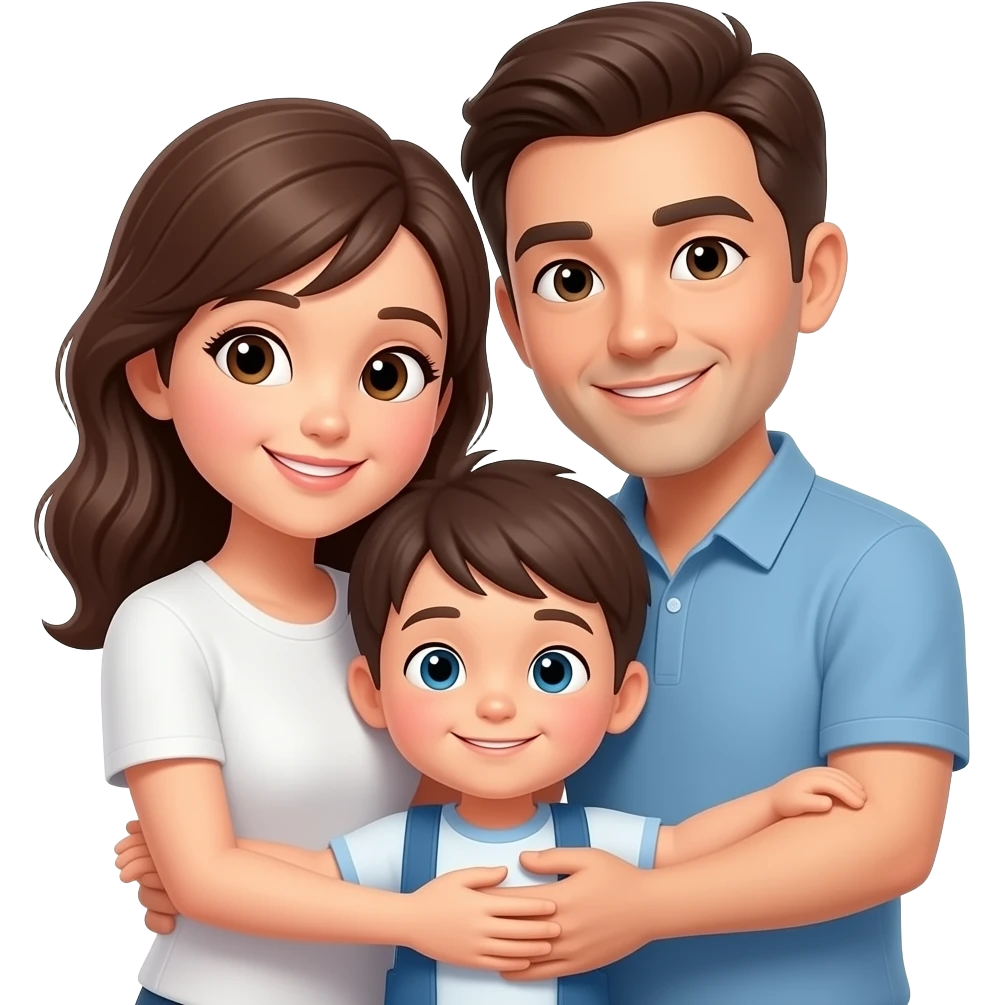родители обниамют ребенка emoji