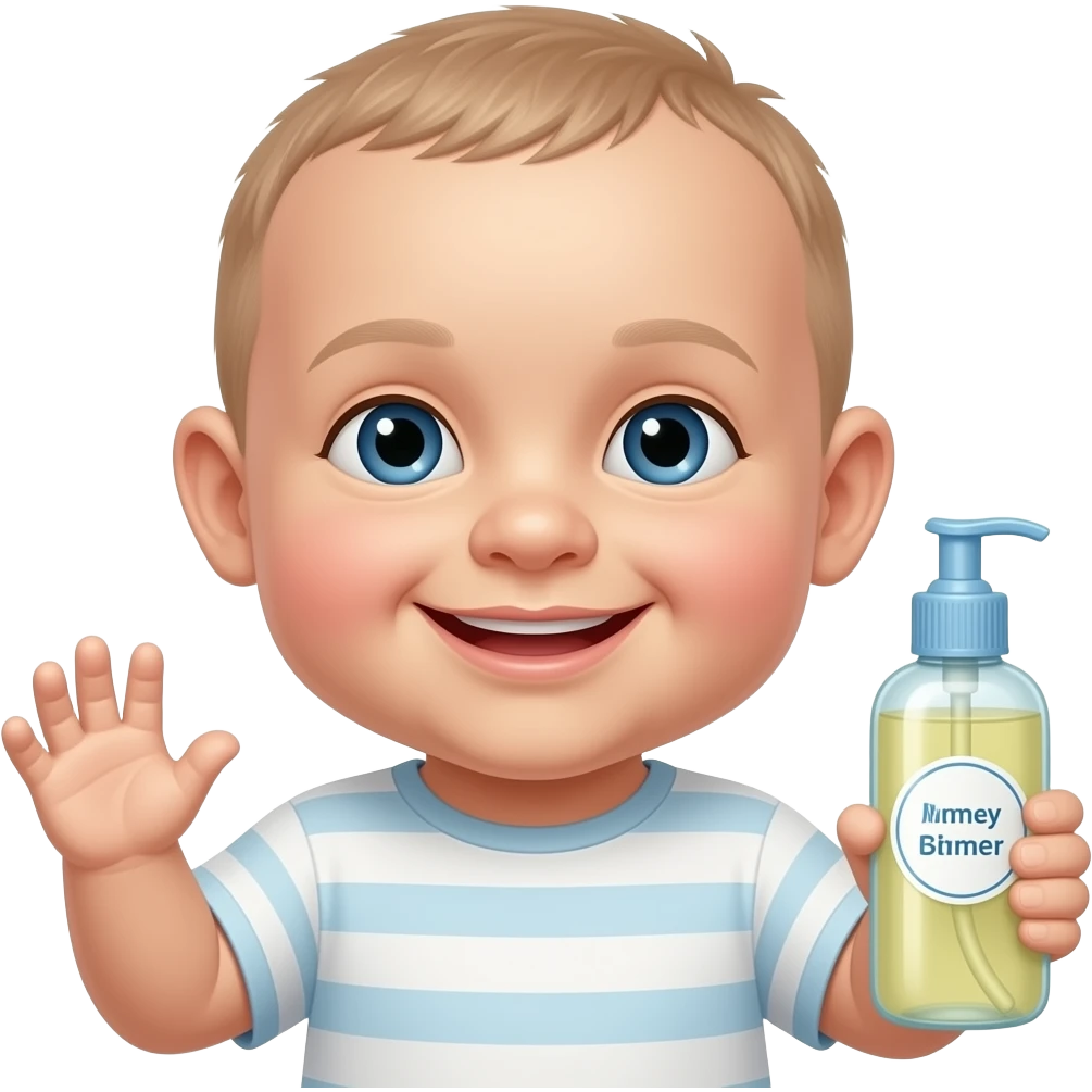 Barney with baby oil emoji