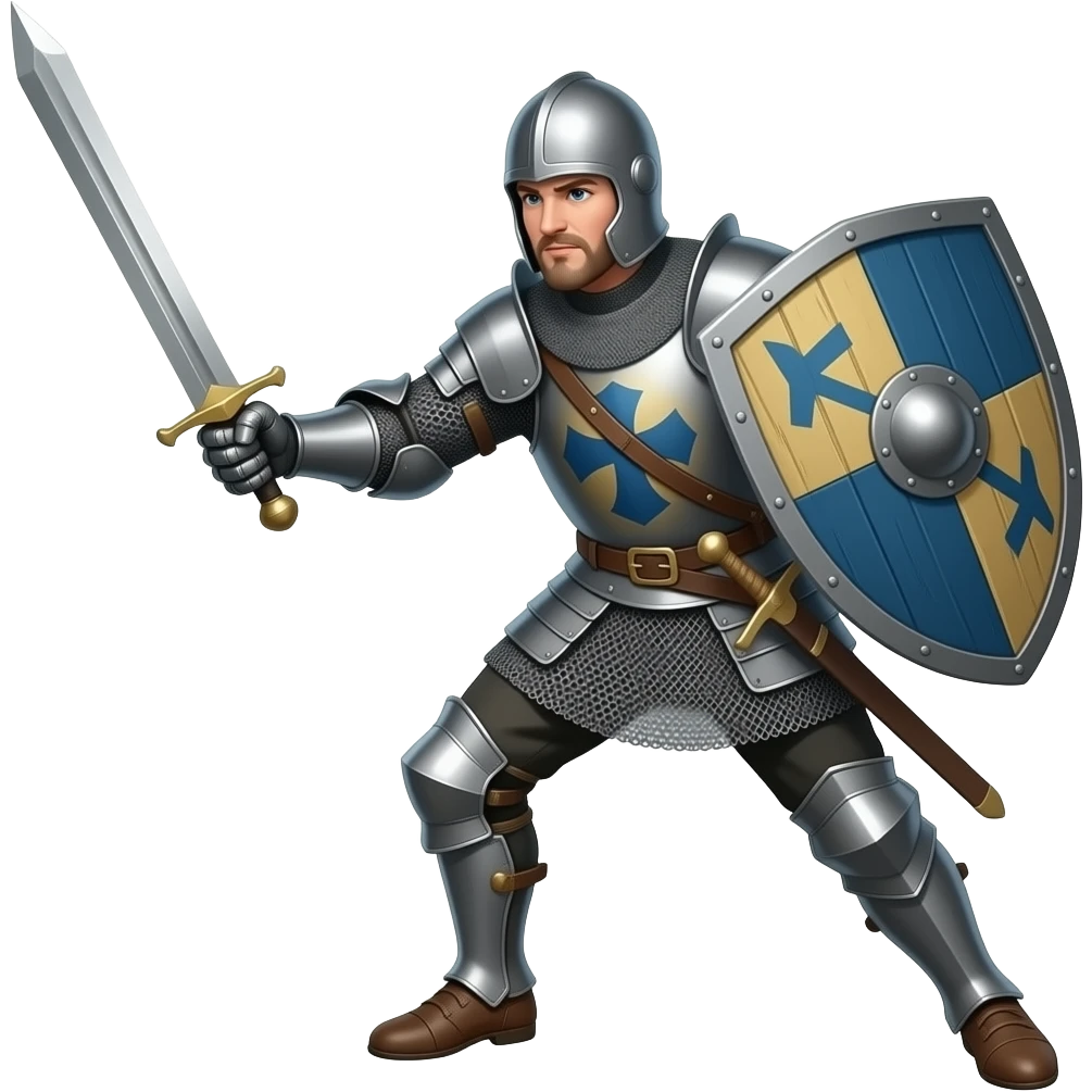 medieval shield holder in action emoji