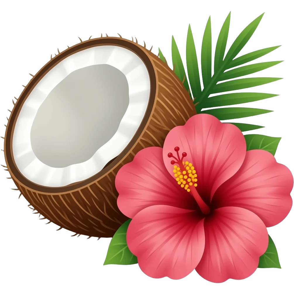 Coconut and hibiscus emoji