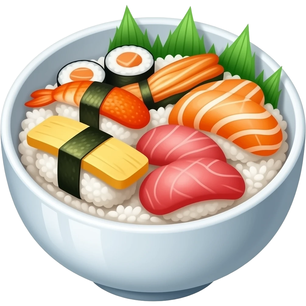 sushi toppings rice bowl emoji