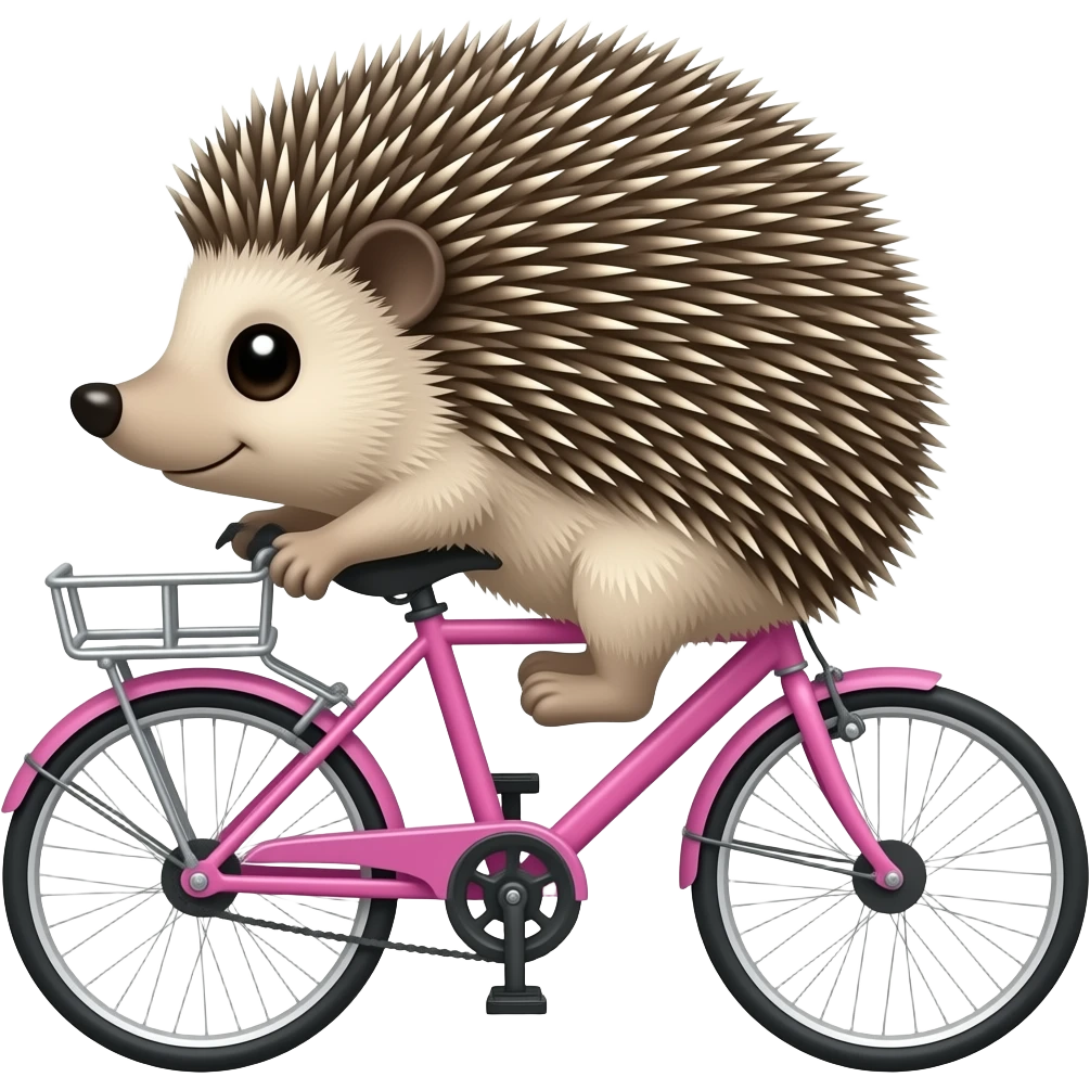 Hedgehog and pink bike emoji