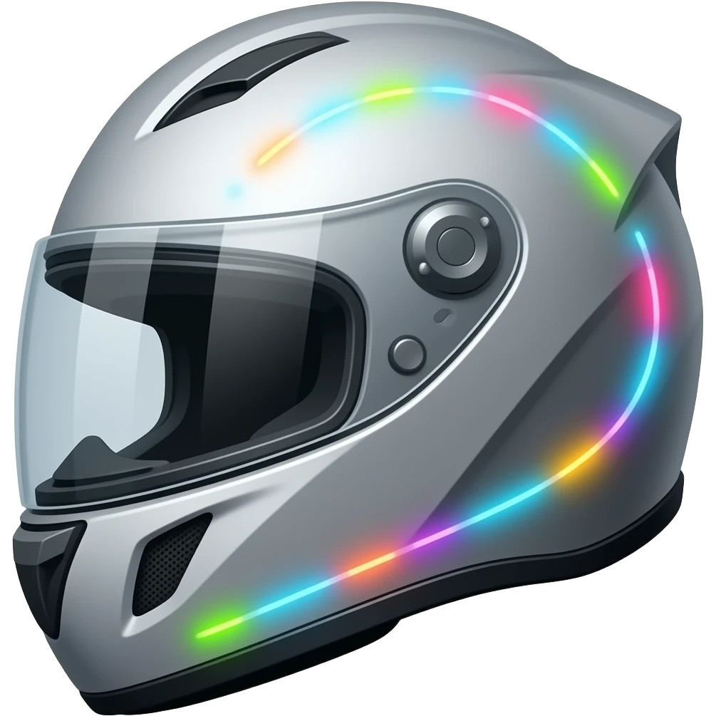 neon helmet with bright lights emoji