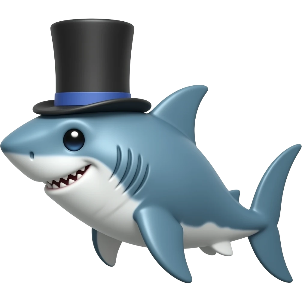 Shark with a top hat emoji | AI Emoji Generator