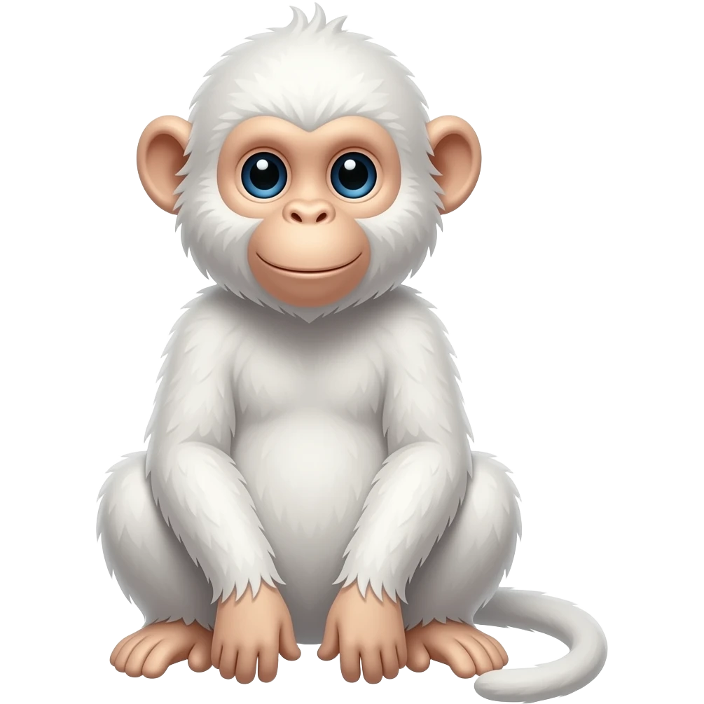 a white monkey sitting down emoji