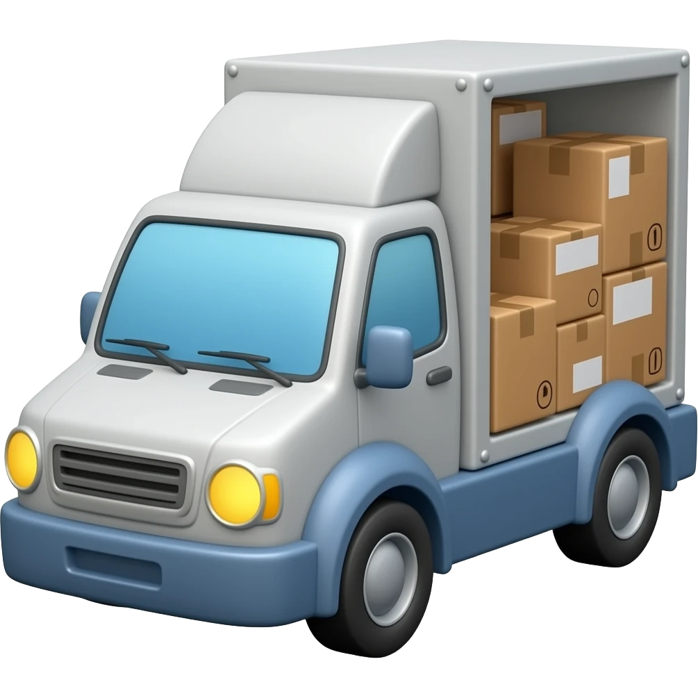 Delivery truck with packages emoji