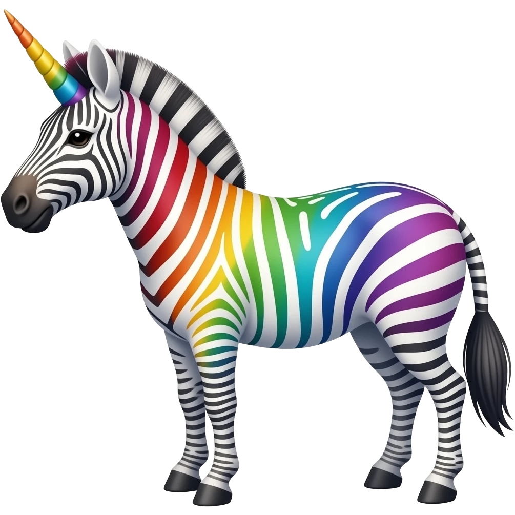 Rainbow zebra unicorn emoji