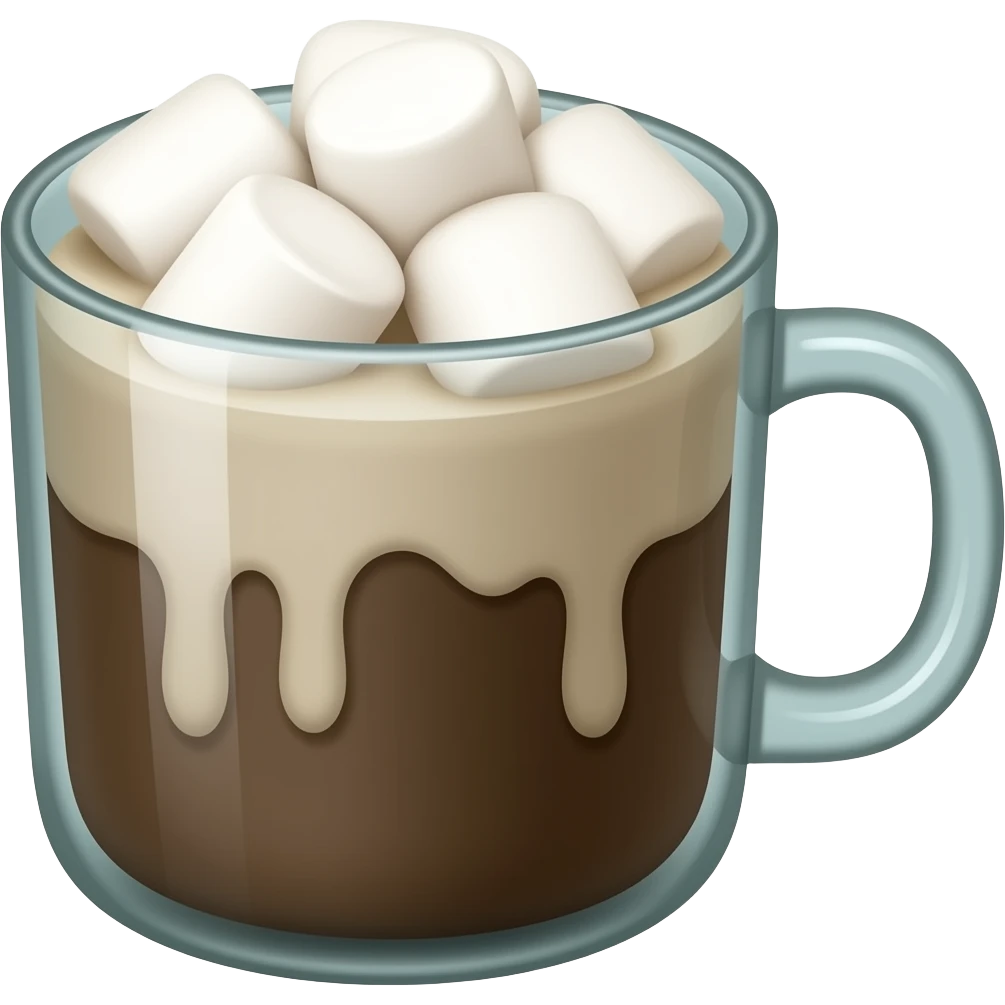 Christmas hot chocolate mug with marshmallows emoji