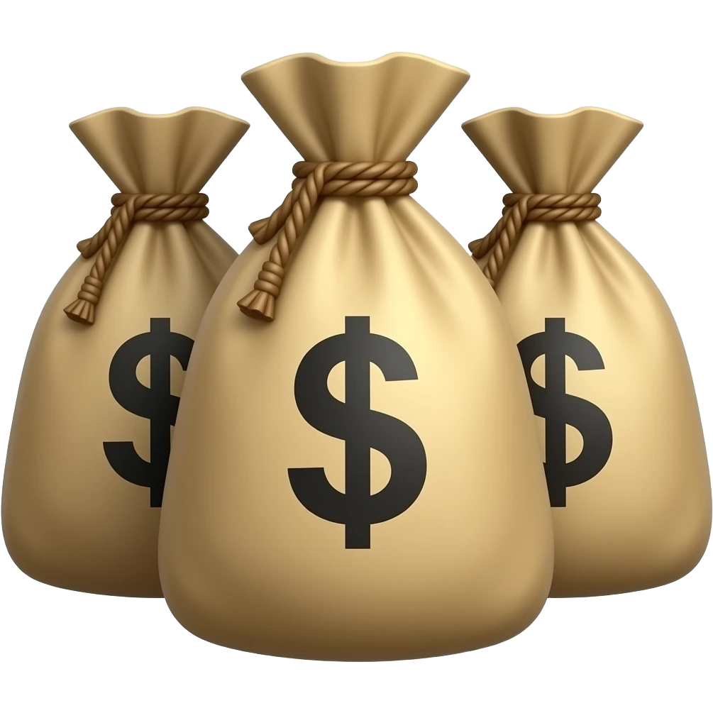 3 Money bags in a medeival style emoji