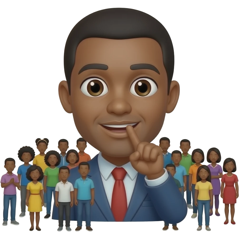 make me an emoji of man saying the n word in front of a lot of black people emoji