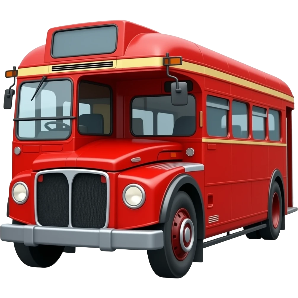Red color vintage bus emoji