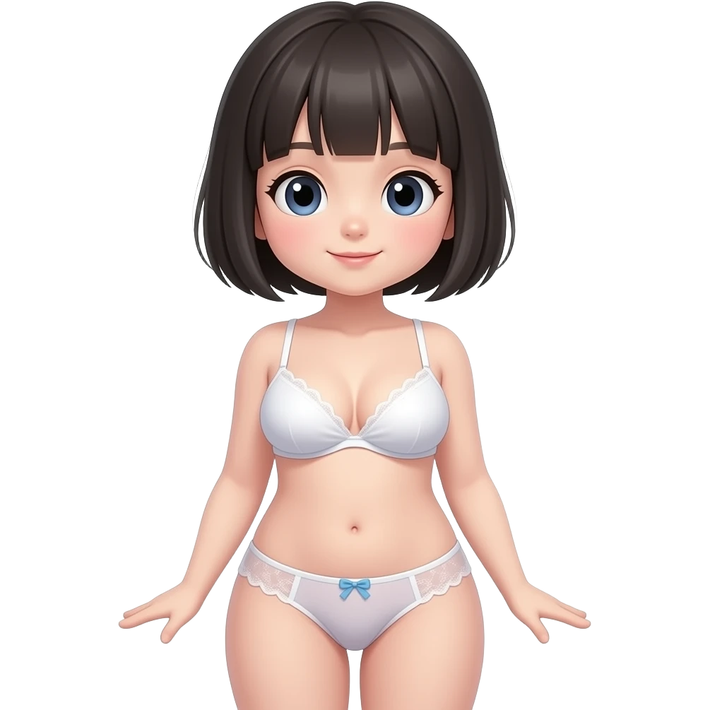 巨乳のボブカットの下着姿の幼女 emoji