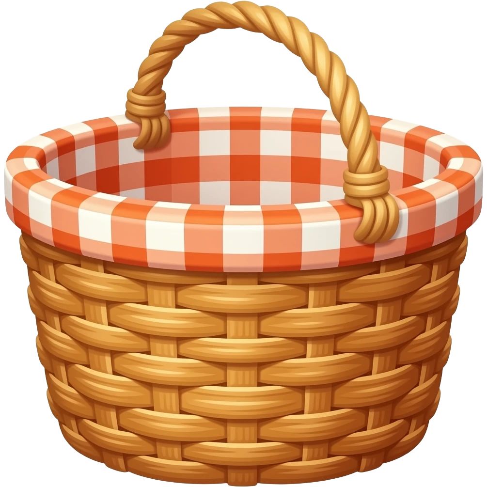 orange gingham fabric basket emoji