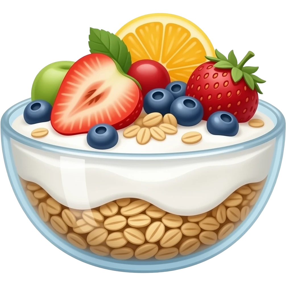 Oat Greek yogurt bowl with fruit on top emoji