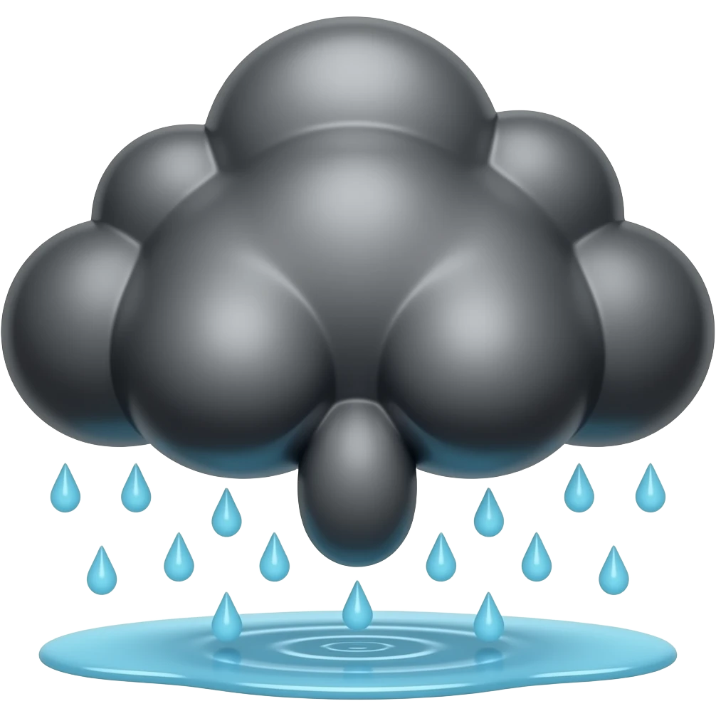 Wet black fat pussy as a cloud and raining emoji