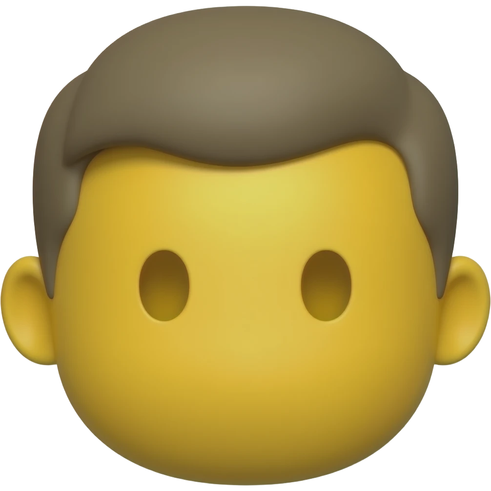 Quería un emoji redondo de cabeza amarilla sin orejas y sin pelo sin nada sin ojo ni nada emoji