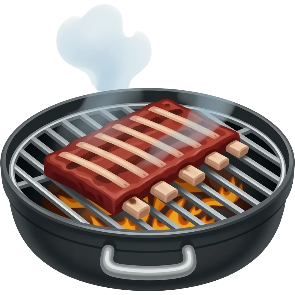 Ribs smoking on a weber grill emoji