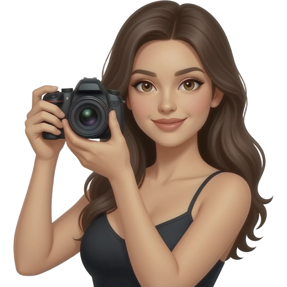 Realisting woman sexy pose model holding a handheld blacn emoji