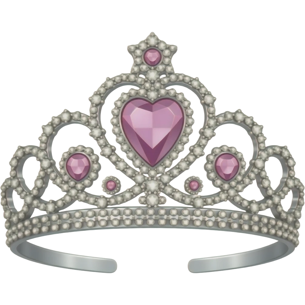 pink and white princess tiaras emoji