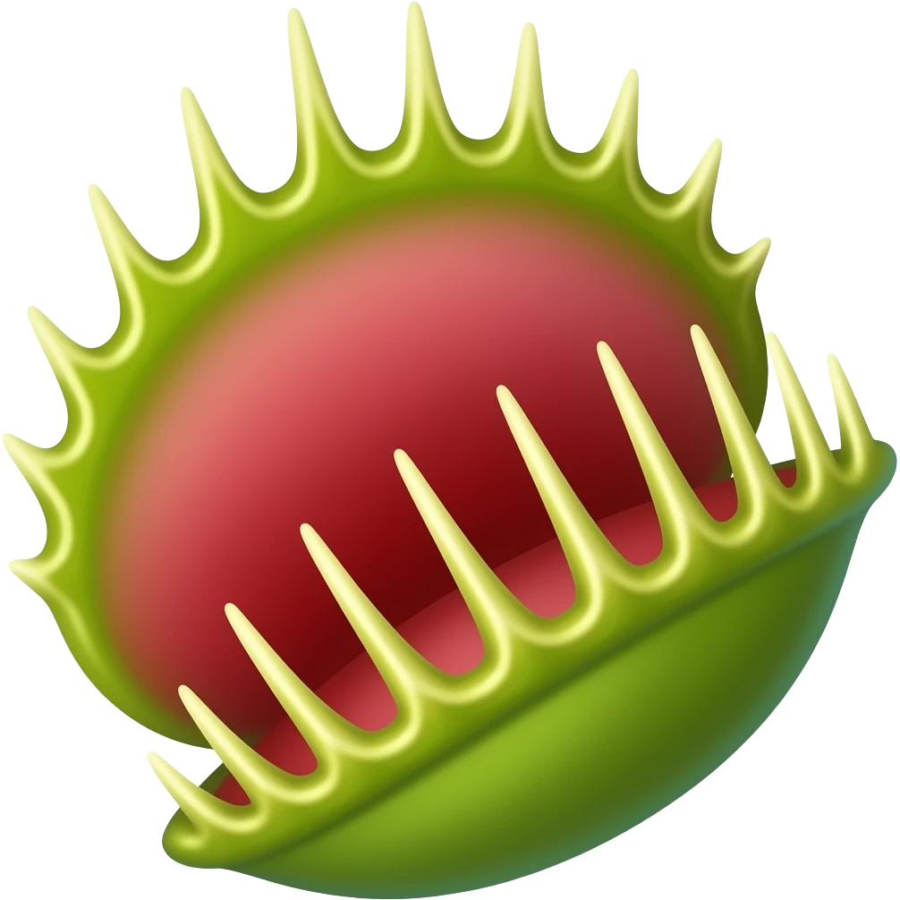 Venus fly trap with its mouth sightly open emoji