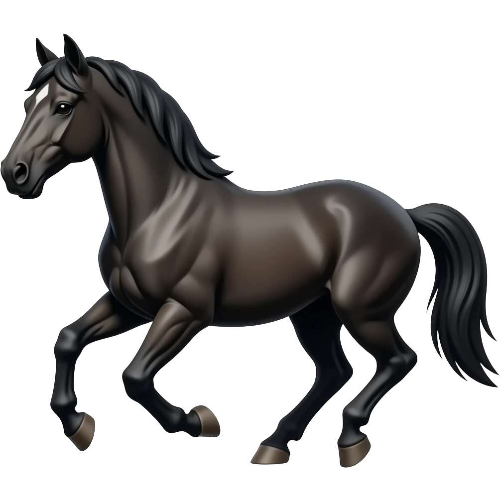 Running black horse emoji