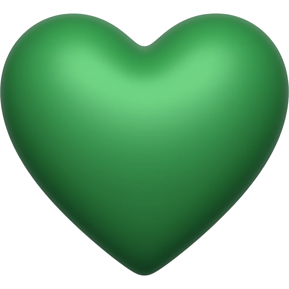 I just need emerald dark green matte heart emoji