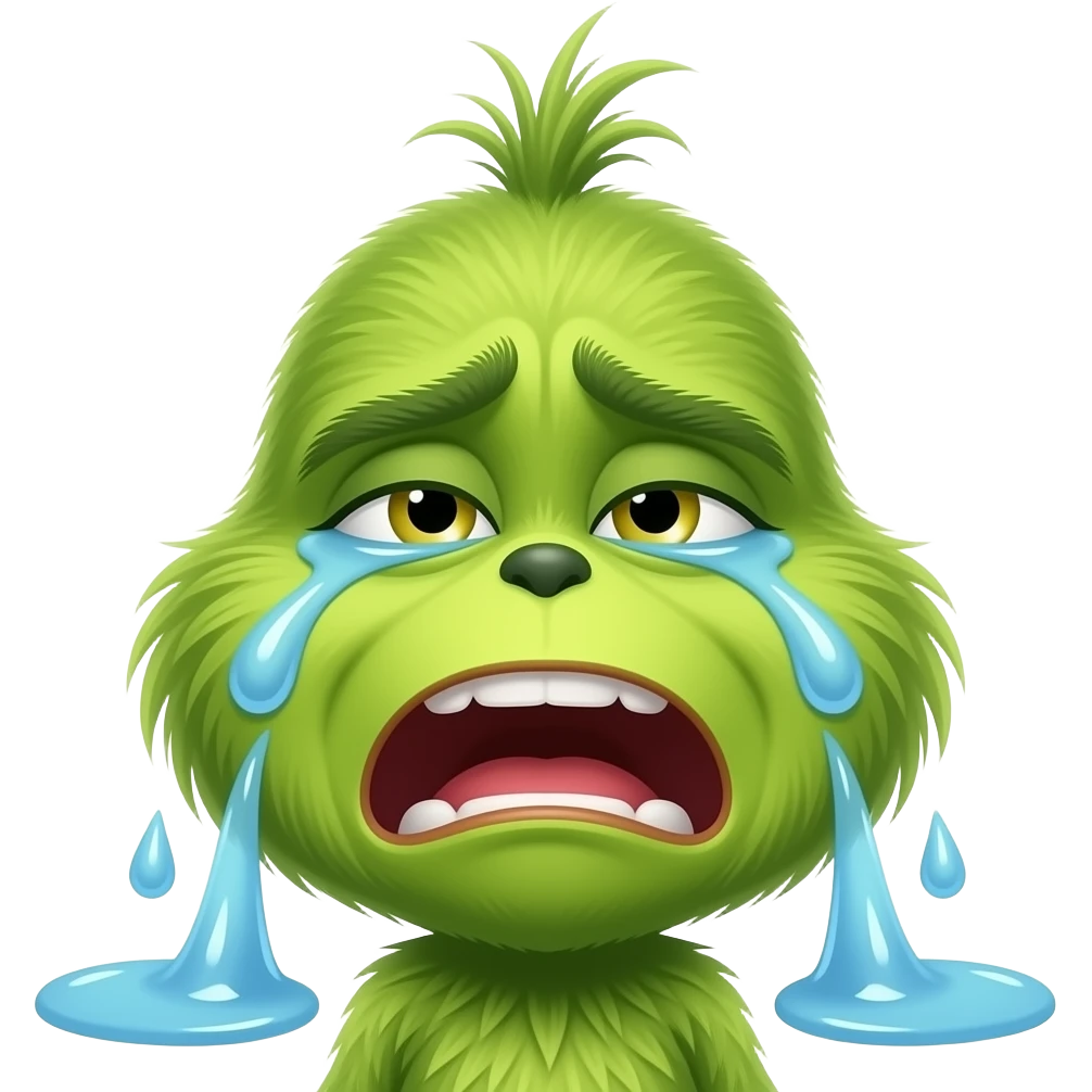 The grinch crying rolling laughing emoji