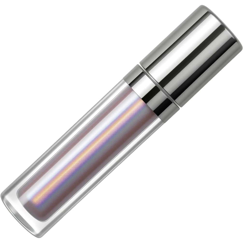 Clear lip gloss skinny tube with holographic sparkle lipgloss emoji
