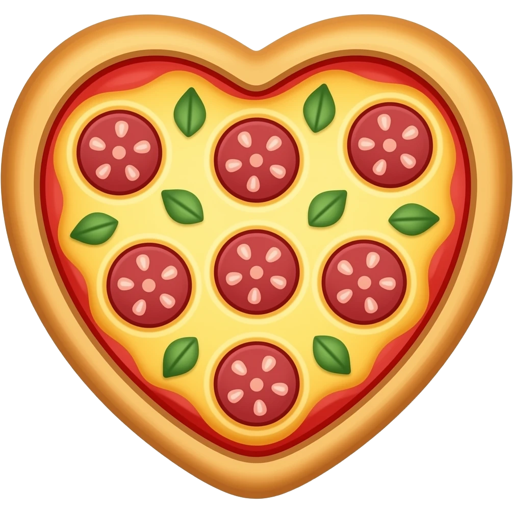 pizza shaped like a heart emoji | AI Emoji Generator