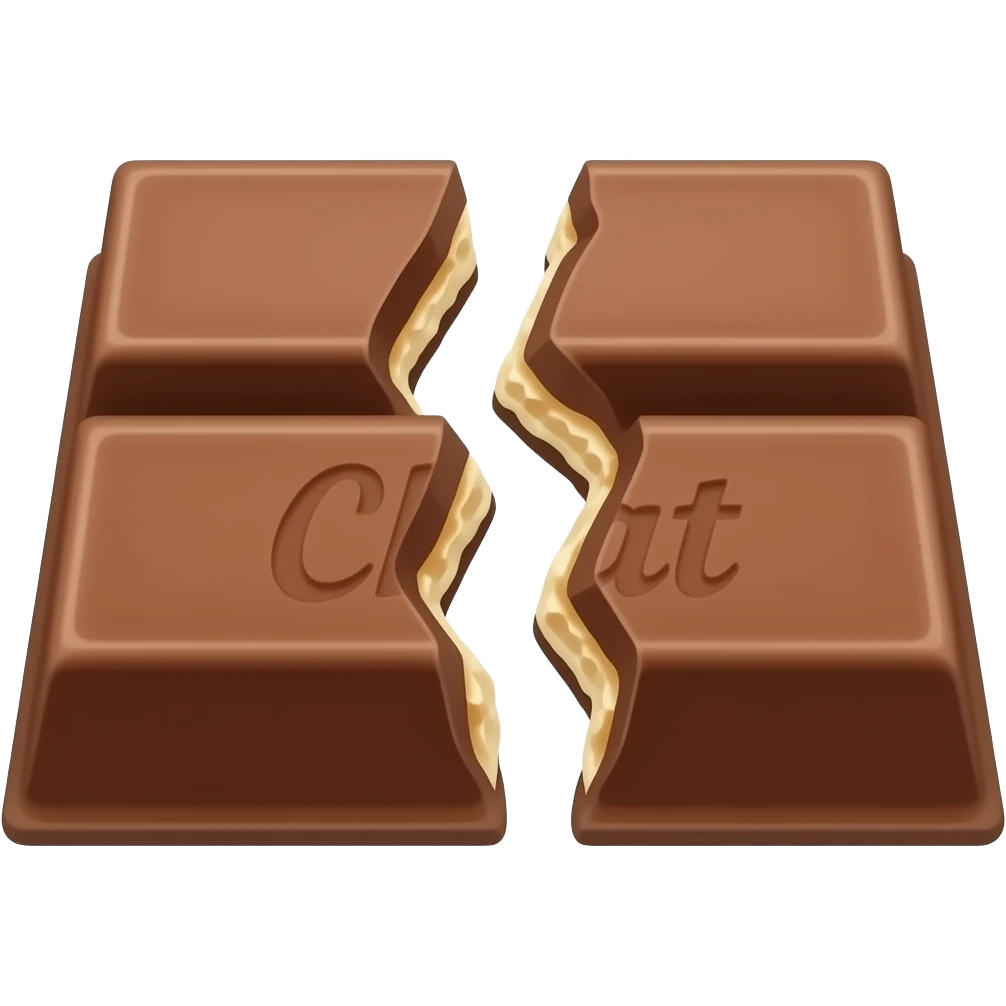 make a broken in half kitkat emoji