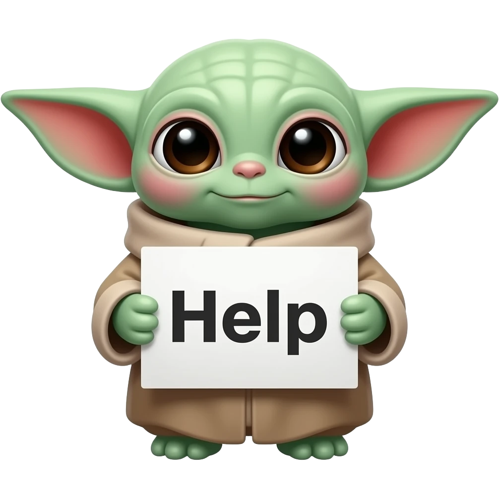 grogu holding up a help sign emoji