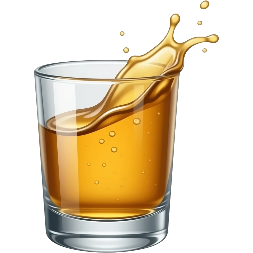 a glass with liquid overflowing over the edge emoji