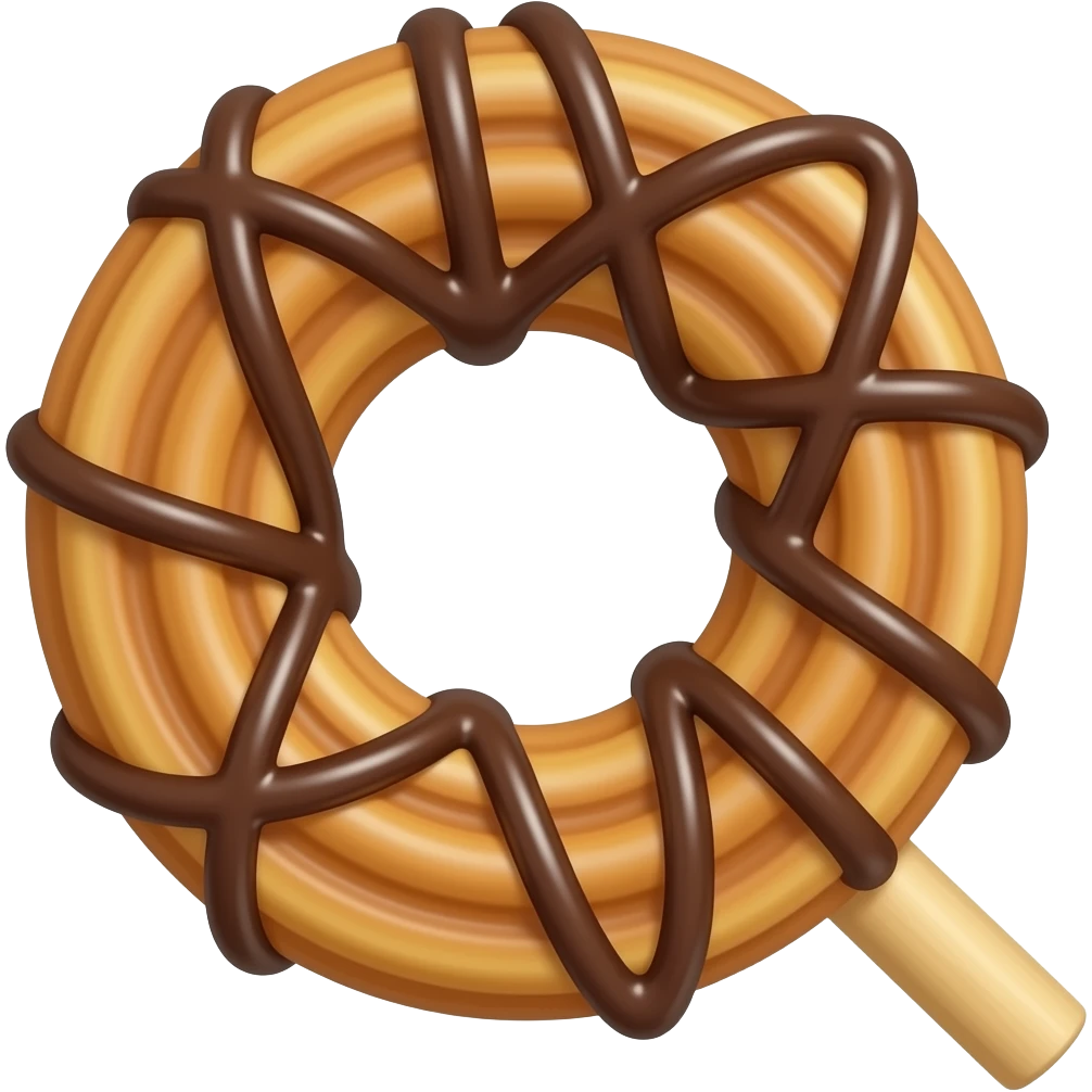 chocolate syrup deeping stick chocolate churros emoji