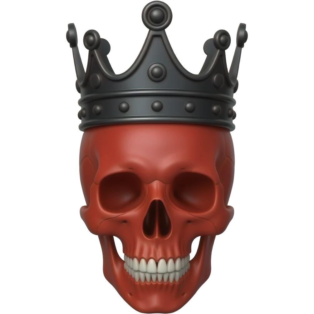 red skull with a black demonic crown emoji