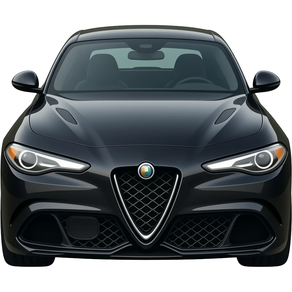 alfa romeo black car apple emoji style emoji