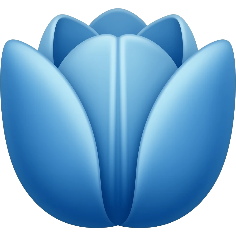 Blue tulip emoji