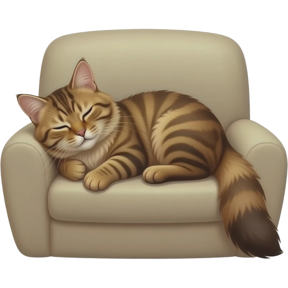 Longhaired Brown Tabby sleeping in my lap. emoji