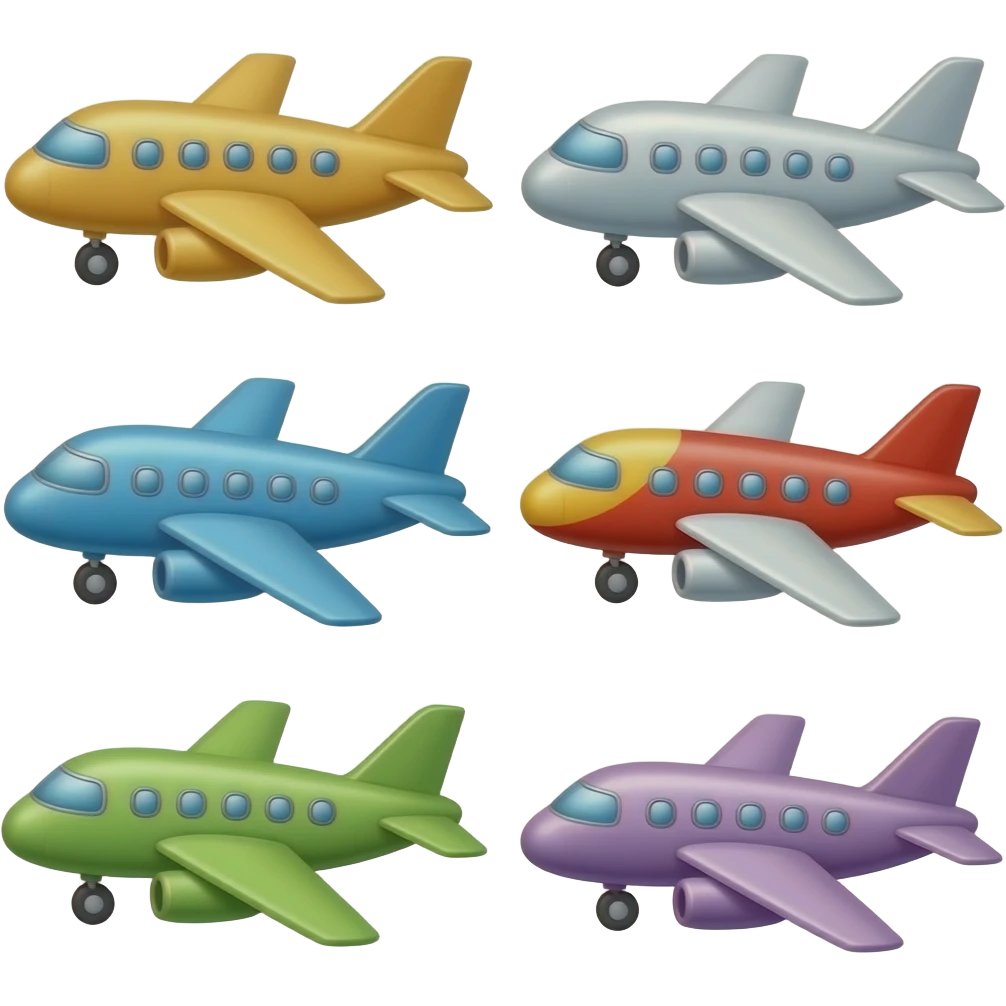 1 Colorful Airplanes emoji