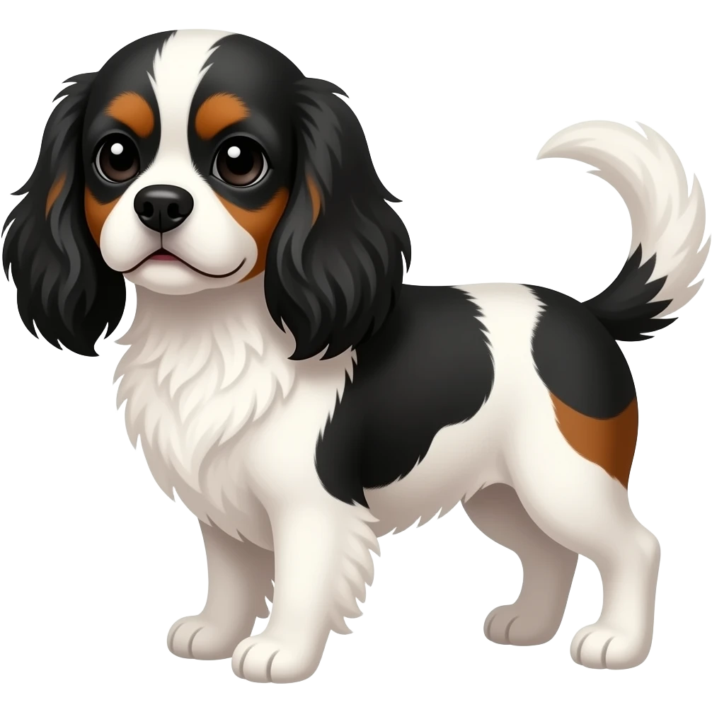 King Charles dog tri color emoji