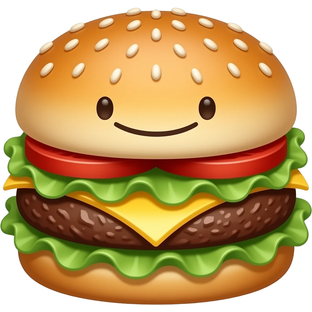 a cartoon monster cheeseburger emoji