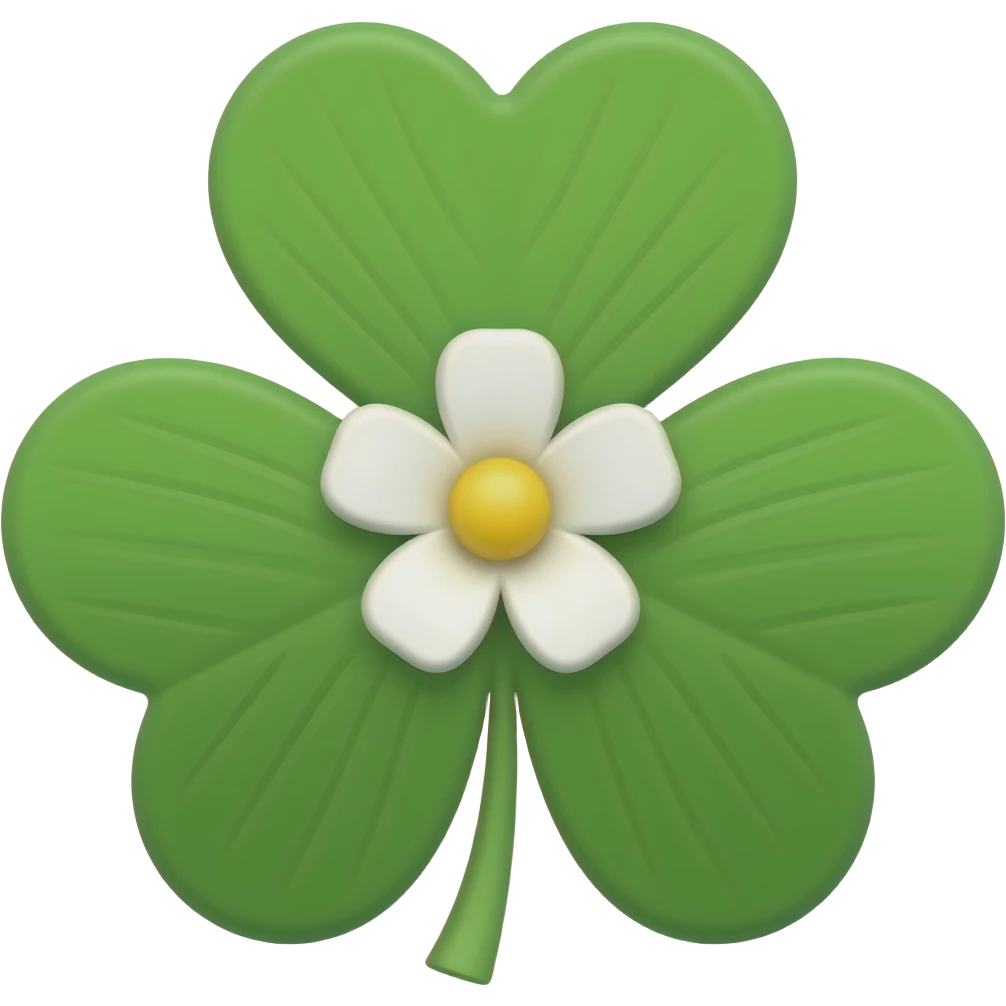four-pointed clover with a flower in the center emoji