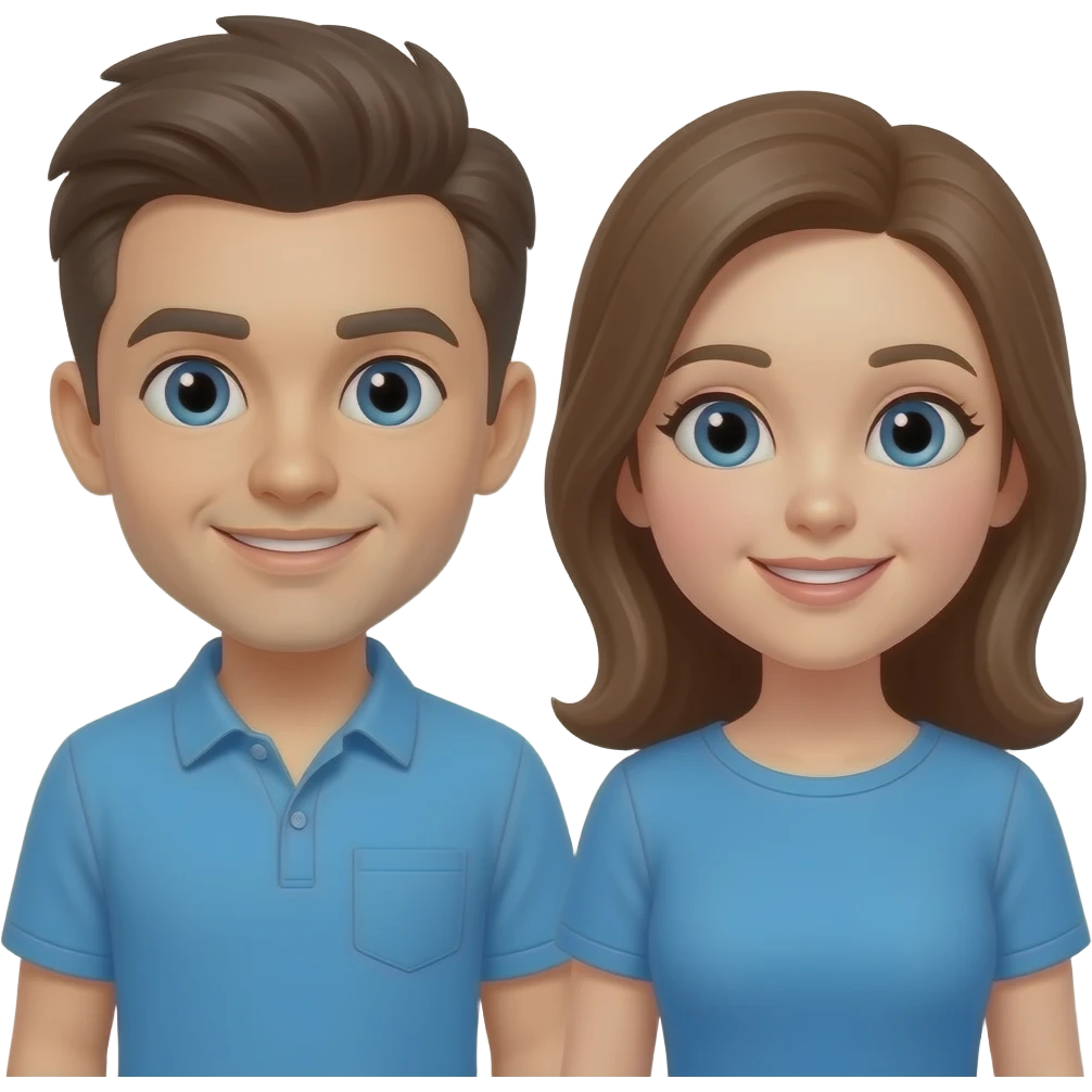 2 человека  в синей одежде emoji