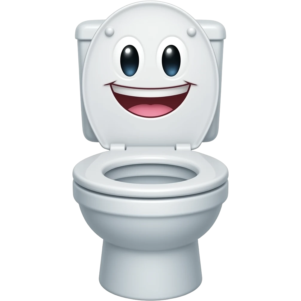 Funny face on a toilet seat emoji