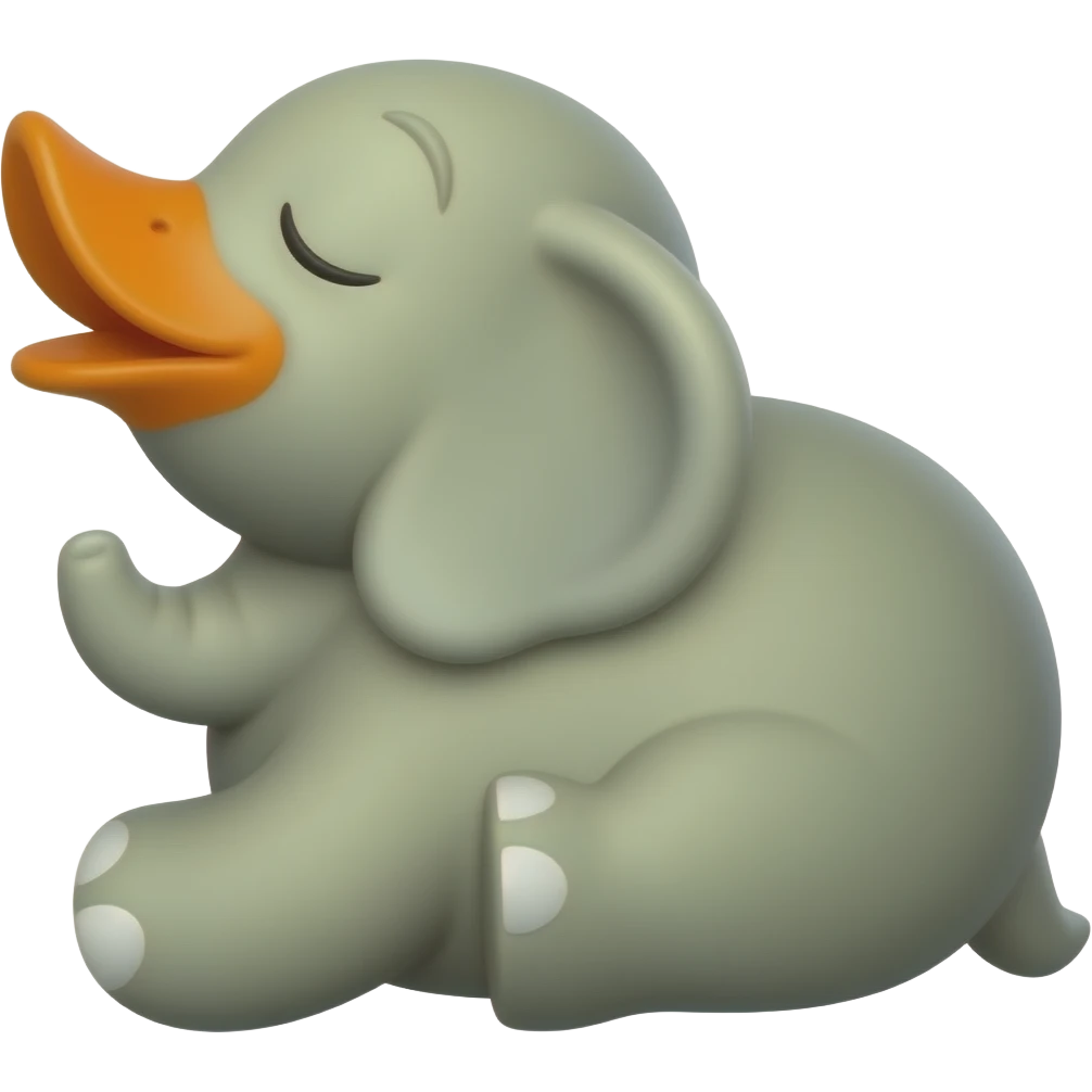 Elephant rubber duck sleeping emoji