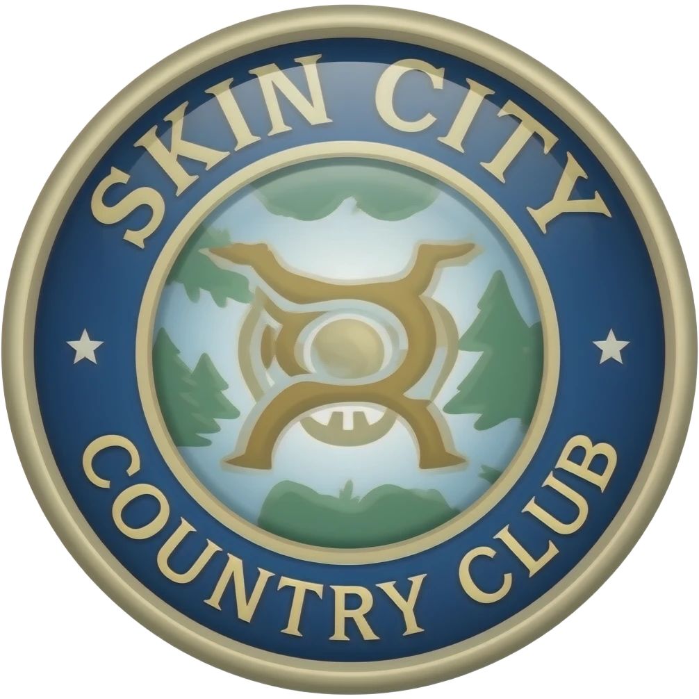 Skin city country club logo on a badge emoji