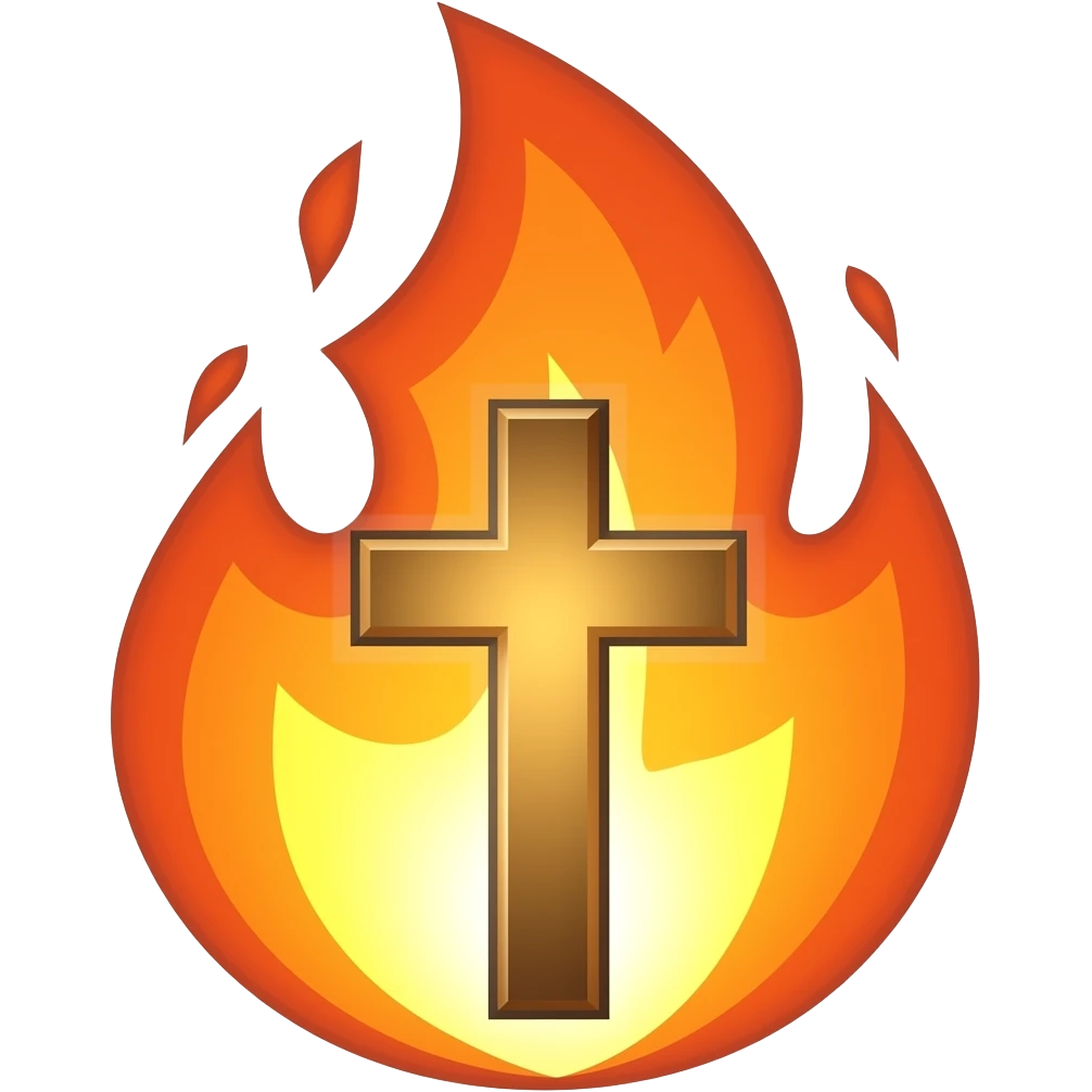 flaming  Christian cross emoji