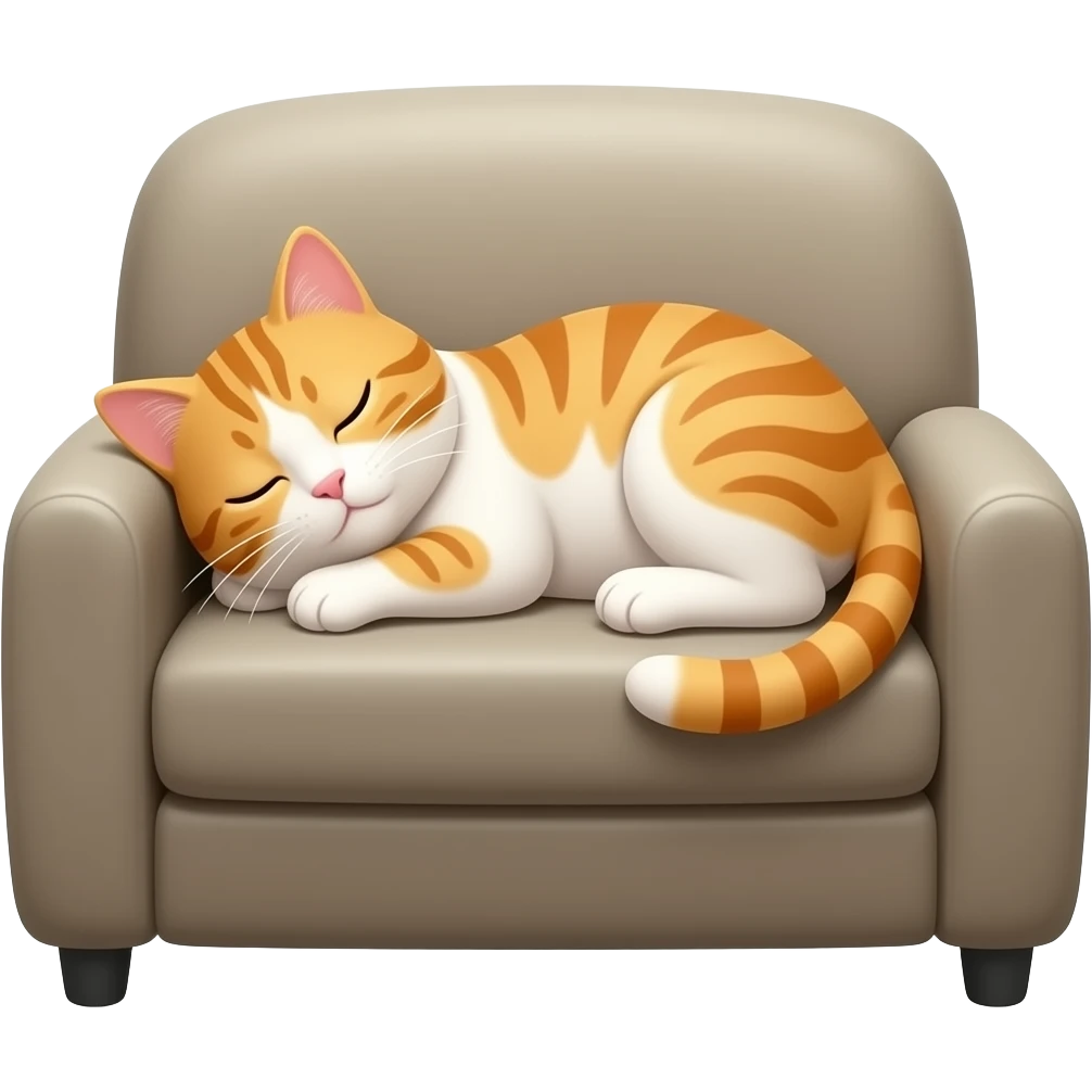 Спит кошка на диване emoji